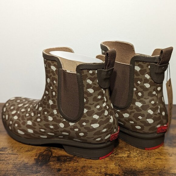 Brand New Chooka Rosette Chelsea Ankle Rain Boots, Tan - Picture 3 of 7